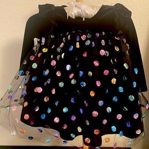 Pippa and Julie Velvet Long Sleeve Iridescent Dot Flared Dress Size 12 months